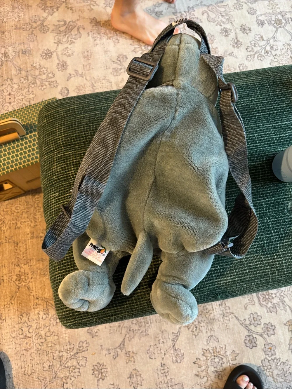 Vintage Mango Teddy Bear Co Plush Hippo Backpack